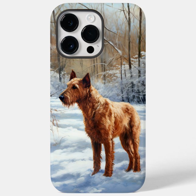 Coques Case-Mate iPhone Irish Terrier Laisser neiger Noël (Verso)
