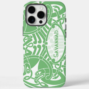 Coques iPhone 16 Pro Max Irlandais Celtic Bird Circle Motif personnalisé
