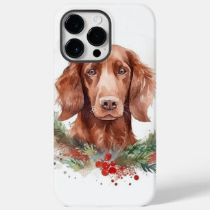 Coque Case-Mate iPhone Irlandais Red Setter Festive Wreath Pup