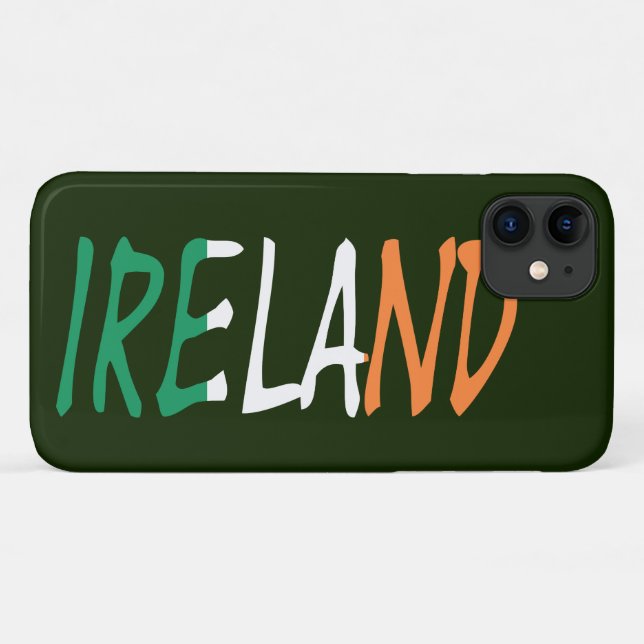 Coques Case-Mate iPhone Irlande superposée sur l'élément drapeau irlandais (Dos (Horizontal))