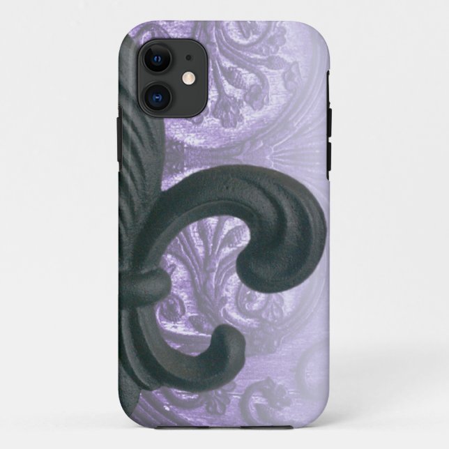 Coques Case-Mate iPhone iron fleur de lis "lilas" (Dos)