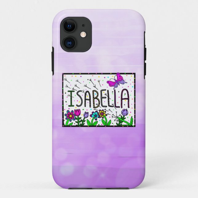 Coques Case-Mate iPhone Isabella - Le nom Isabella dessin lunique (Dos)
