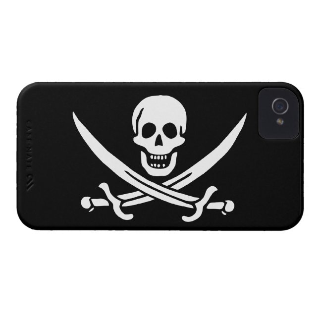 Coques Case-Mate iPhone Jack Rackham; Jolly roger;Pirate (Dos Horizontal)