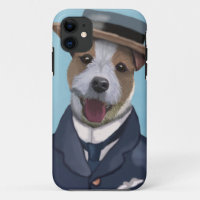 Jack Russell dans le chapeau en paille