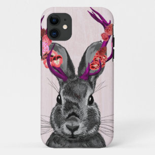 Coques Pour iPhone Jackalope avec les andouillers roses 2