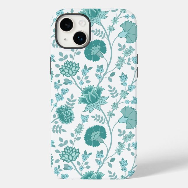 Coques Case-Mate iPhone Jacobean Floral Big Motif Tee sur blanc (Verso)