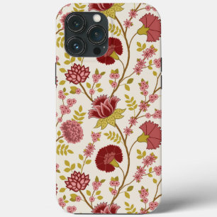 Case-Mate iPhone Case Jacobean Floral Grand Motif Reds Pinks Gold Creme