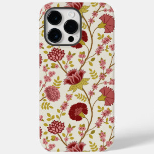 Coque Case-Mate iPhone Jacobean Floral Grand Motif Reds Pinks Gold Creme