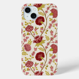 Coque Case-Mate iPhone Jacobean Floral Grand Motif Reds Pinks Gold Creme