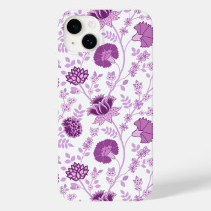 Coque Case-Mate iPhone Jacobean Floral Grand Motif rose sur blanc