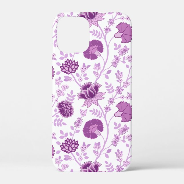Coques Case-Mate iPhone Jacobean Floral Grand Motif rose sur blanc (Verso)
