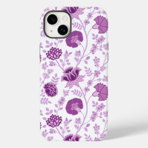 Coque Case-Mate iPhone Jacobean Floral Grand Motif rose sur blanc