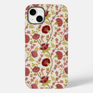 Coque Case-Mate iPhone Jacobean Floral Pattern Rouge Rose Gold Crème