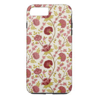 Jacobean Floral Pattern Rouge Rose Gold Crème