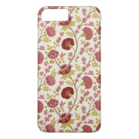 Jacobean Floral Pattern Rouge Rose Gold Crème