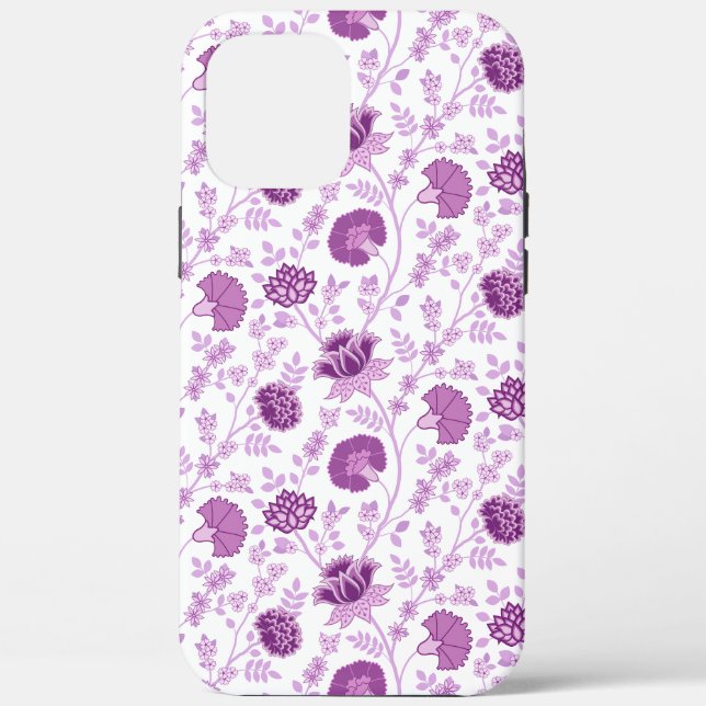 Coques Case-Mate iPhone Jacobean Floral Répétition Motif Pinks sur Blanc (Verso)