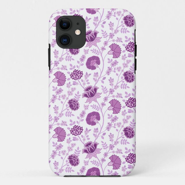 Coques Case-Mate iPhone Jacobean Floral Répétition Motif Pinks sur Blanc (Dos)