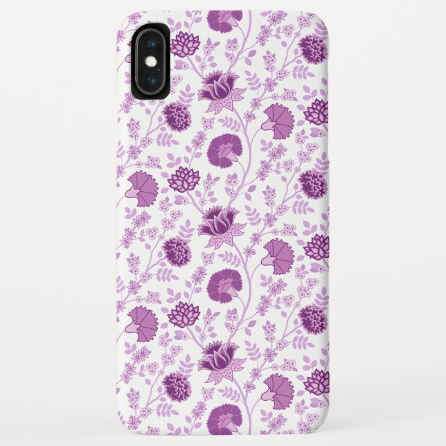 Coques Case-Mate iPhone Jacobean Floral Répétition Motif Pinks sur Blanc (Dos)