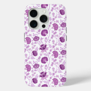 Coque Case-Mate iPhone Jacobean Floral Répétition Motif Pinks sur Blanc