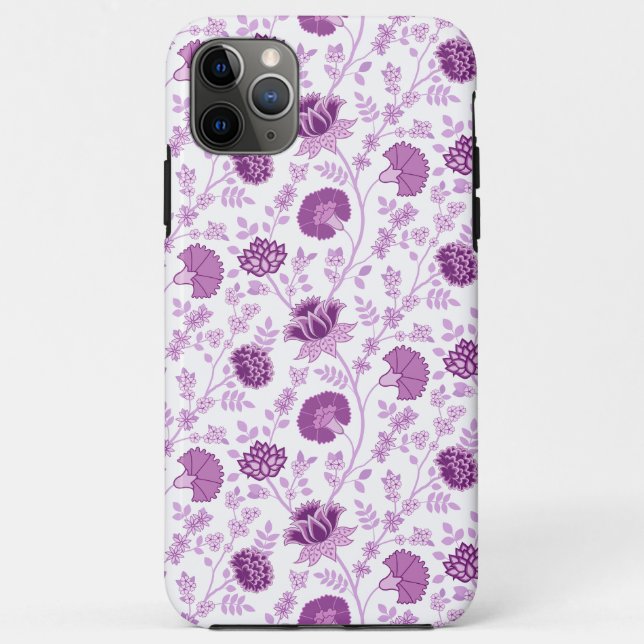 Coques Case-Mate iPhone Jacobean Floral Répétition Motif Pinks sur Blanc (Dos)