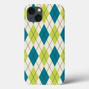 Coques Pour iPhone Jacquard bleu et vert