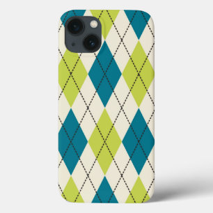 Coques Pour iPhone Jacquard bleu et vert