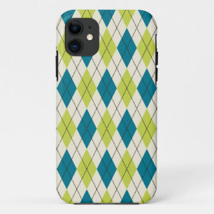 Coques Pour iPhone Jacquard Bleu Et Vert