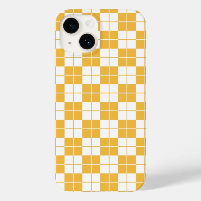 Coques Case-Mate iPhone Jacquard damier Plaid Jaune (Verso)