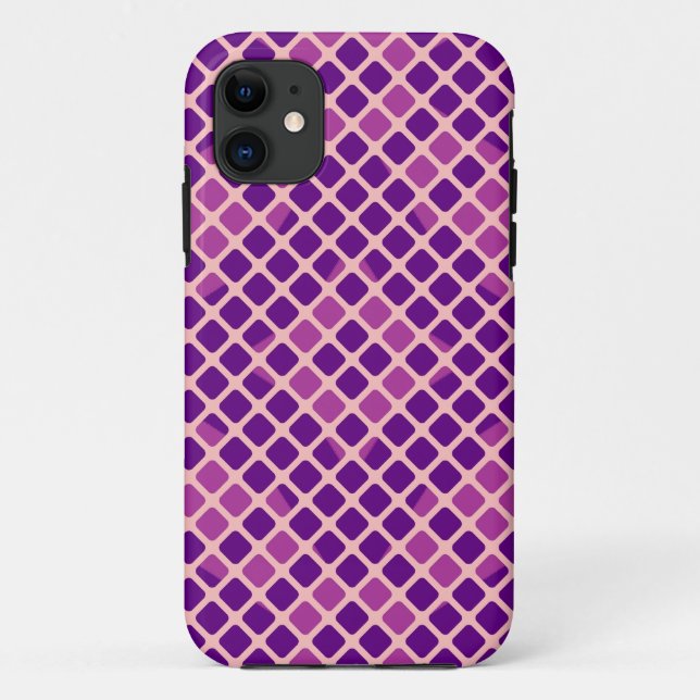 Coques Case-Mate iPhone Jacquard de diamant violet et rose (Dos)