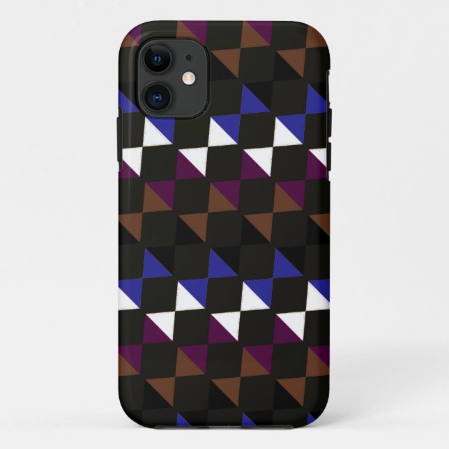 Coques Case-Mate iPhone Jacquard en diamant foncé rétro (Dos)