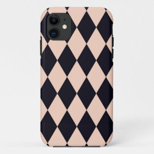 Case-Mate iPhone Case Jacquard noir et beige Motif en bande diamant