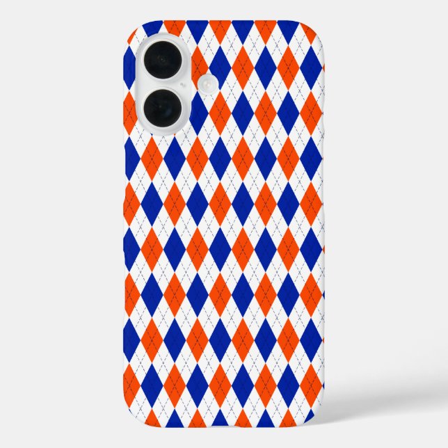 Coques Case-Mate iPhone Jacquard orange et bleu diamant (Verso)
