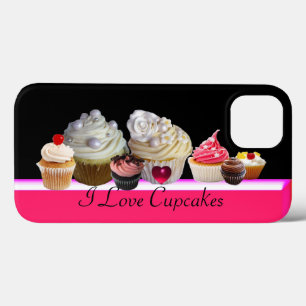 Etui iPhone Case-Mate J'ADORE LES DÉLICIEUX CUPCAKES Rose, Fuchsia Blanc