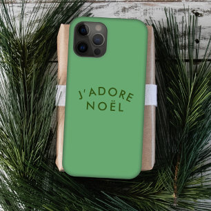 Coque Case-Mate iPhone J'adore   Minimaliste moderne Love Xmas Green