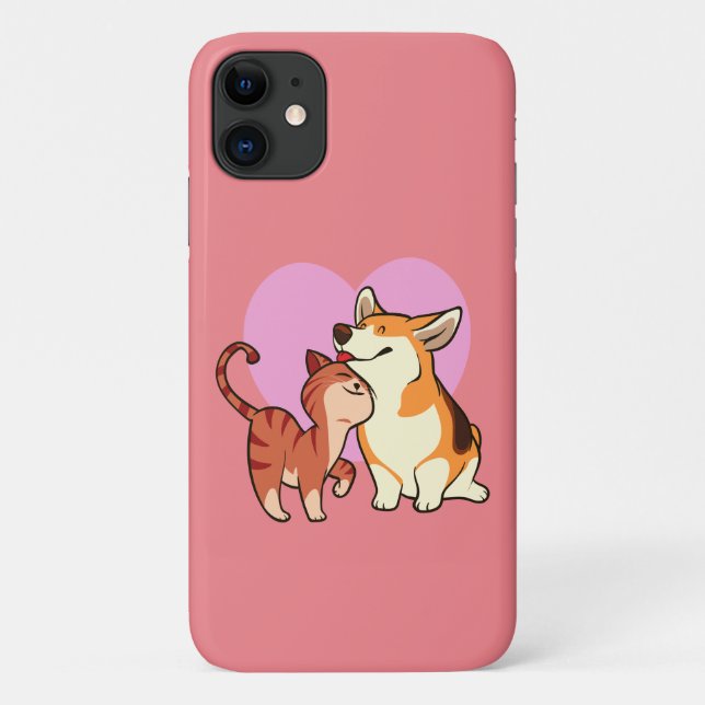 Coques Case-Mate iPhone J'adore mon animal de compagnie | Chat et Amoureux (Dos)