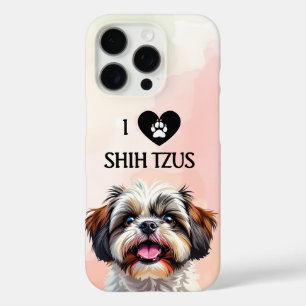 Coque iPhone 16 Pro J'adore mon chiot Shih Tzu