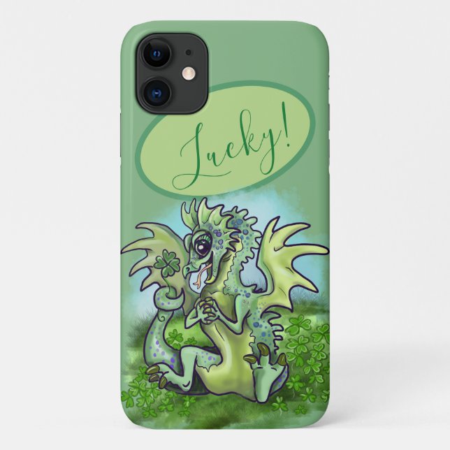 Coques Case-Mate iPhone "j'ai de la chance !" Lucky Shamrock Dragon (Dos)