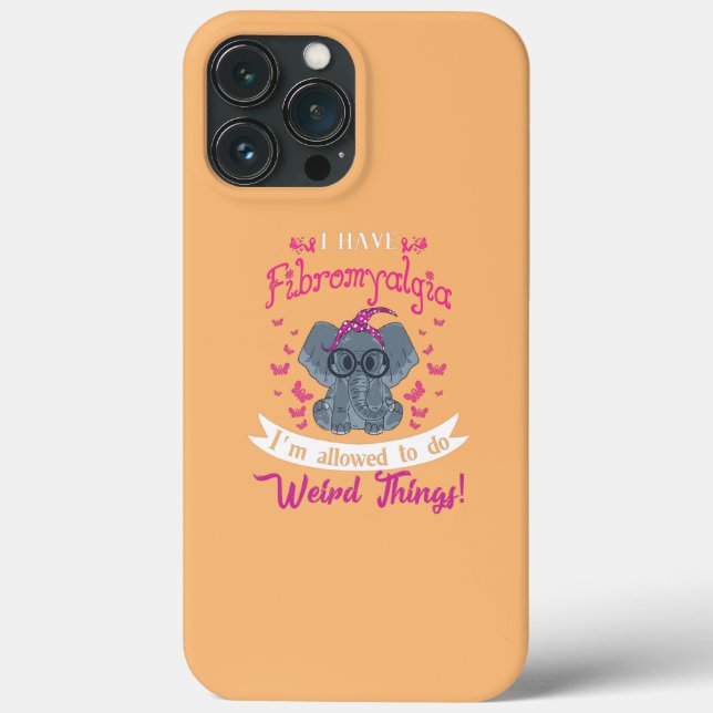 Coques Case-Mate iPhone J'Ai Fibromyalgie Sensibilisation à un joli élépha (Verso)