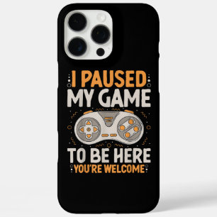 Coque iPhone 16 Pro Max J'ai suspendu mon jeu pour être ici Retro Jeu Humo