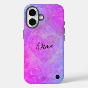 Coque Pour iPhone 16 J'ai téléphoné Coeur de boîtier couleurs violettes