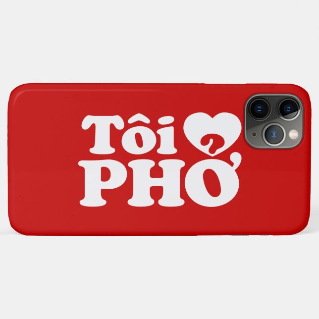 Coques Case-Mate iPhone J'aime (Amour) Pho (Tôi ❤ PHỞ) Langue Vietnamienne (Dos (Horizontal))
