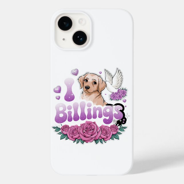 Coques Case-Mate iPhone J'aime Billings | Billings mon coeur | Billings (Verso)
