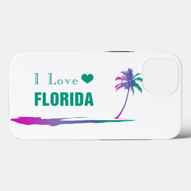 Coques Case-Mate iPhone J'Aime Florida Colorful Green (Verso (horizontal))