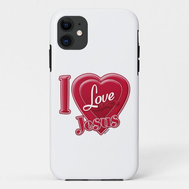 Coques Case-Mate iPhone J'aime Jésus Cœur Rouge (Dos)