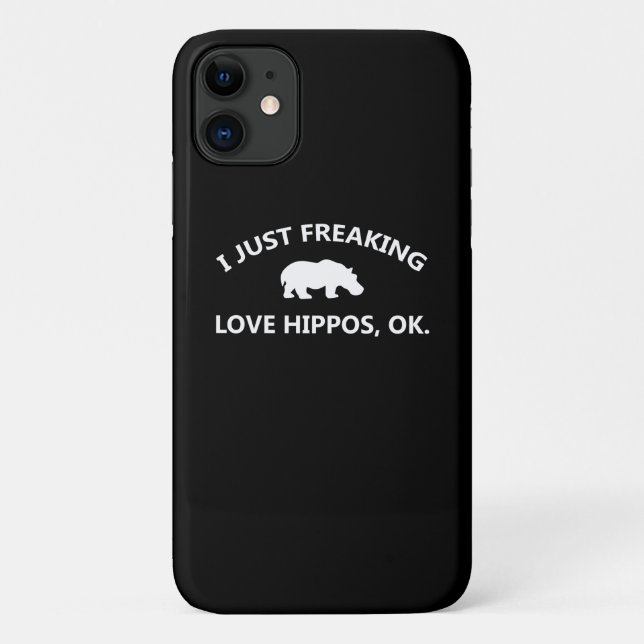 Coques Case-Mate iPhone J'Aime Juste Freaking Aimer Hippopotames Cadeau (Dos)