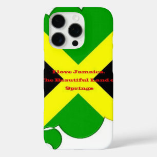 Coques iPhone 16 Pro J'aime la Jamaïque Art de typographie de drapeau