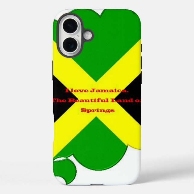 Coques Case-Mate iPhone J'aime la Jamaïque | Conception artistique de typo (Verso)