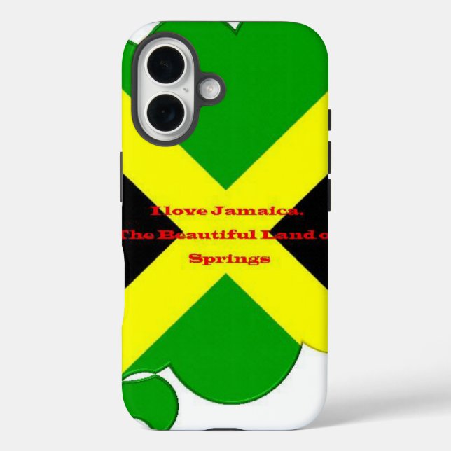 Coques Case-Mate iPhone J'aime la Jamaïque | Conception artistique de typo (Verso)