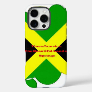 Coque iPhone 16 Pro J'aime la Jamaïque Conception artistique de typo