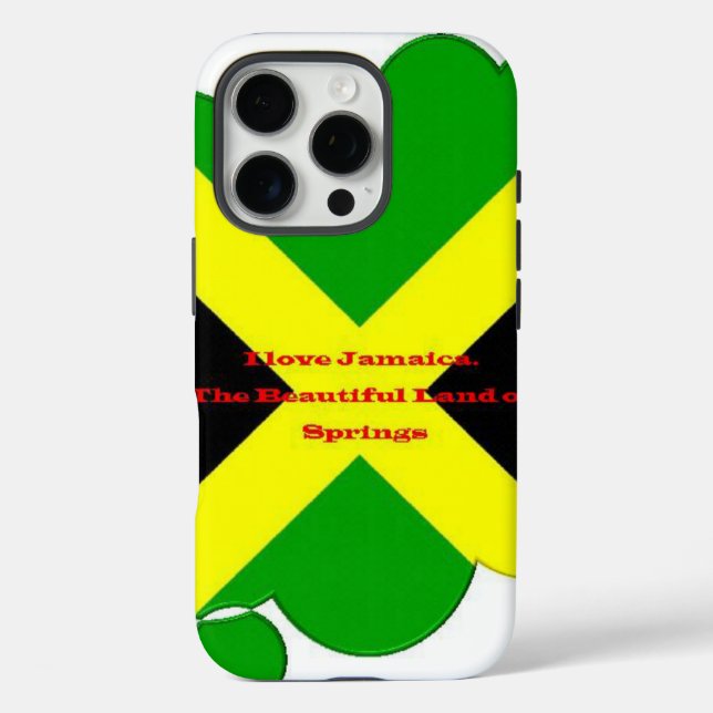 Coques Case-Mate iPhone J'aime la Jamaïque | Conception artistique de typo (Verso)